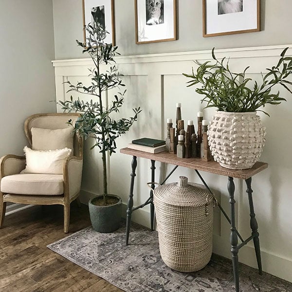 Wood and Iron Spindle Console Table