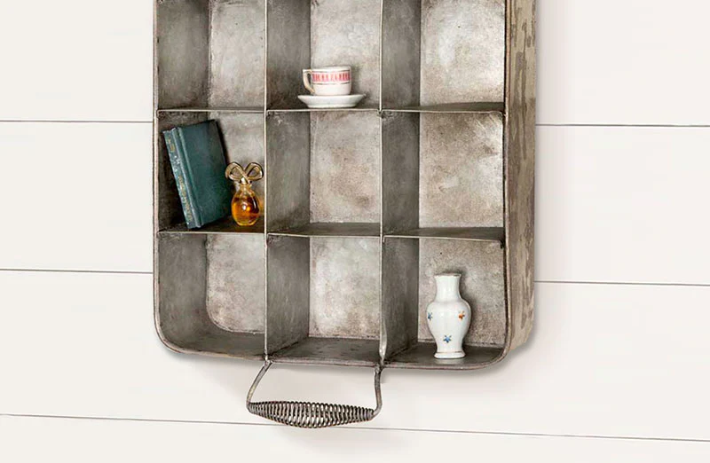 Galvanized Wall Mounted Cubby Organizer