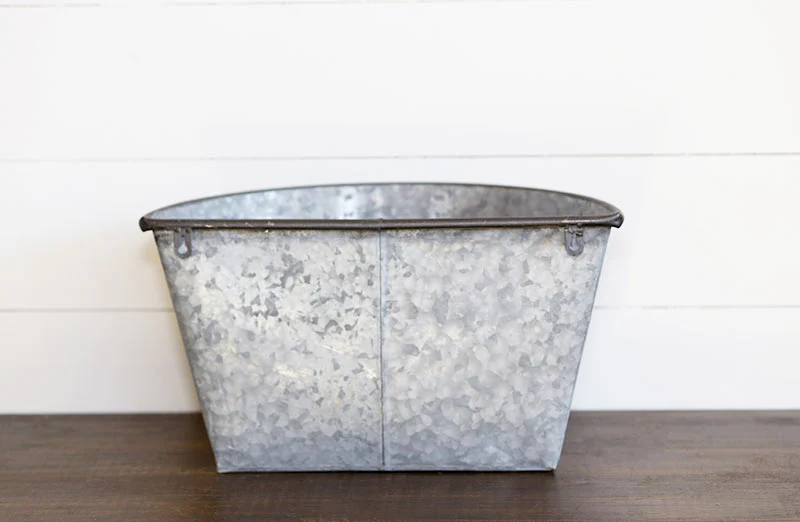 Galvanized Half Bucket Wall Planters