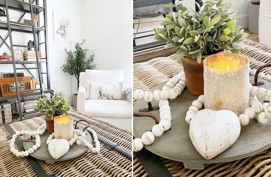 Handmade Clay Beaded Garland with Heart