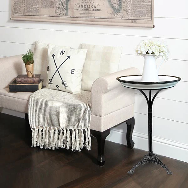 French Enamel Top Table