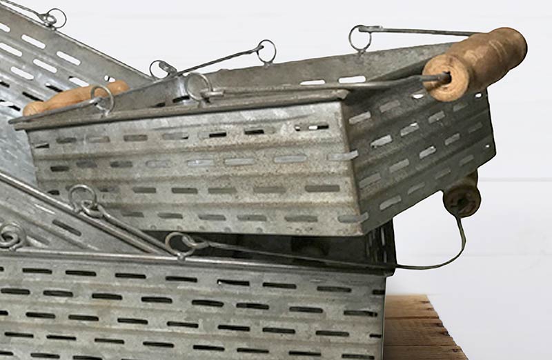 Metal Olive Harvesting Baskets  Set of 3