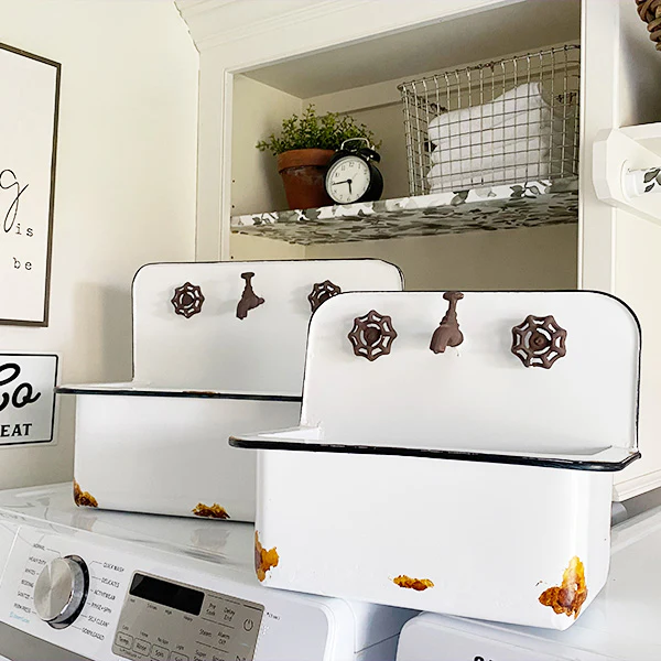 Chippy Sink Wall Planters, Set of 2