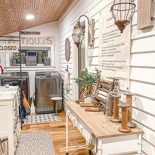 35 Inch LARGE Handsewn Feedsack Amazing Grace Wall Art