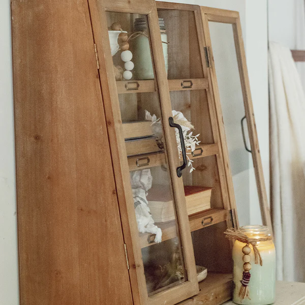 Wooden Baker's Display Wall Cabinet