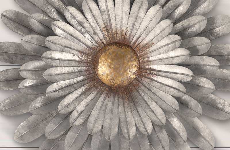 Galvanized Wall Flowers  Set of 3