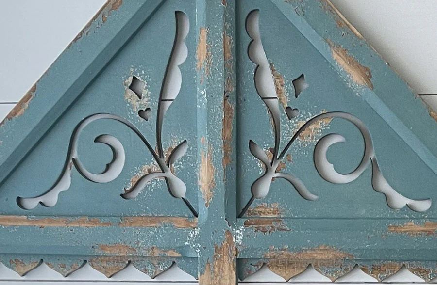 Distressed Teal Wall Gable