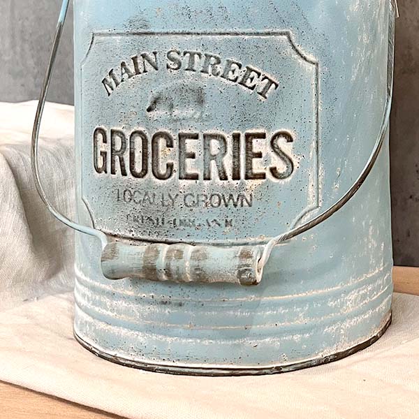 Blue Groceries Pail