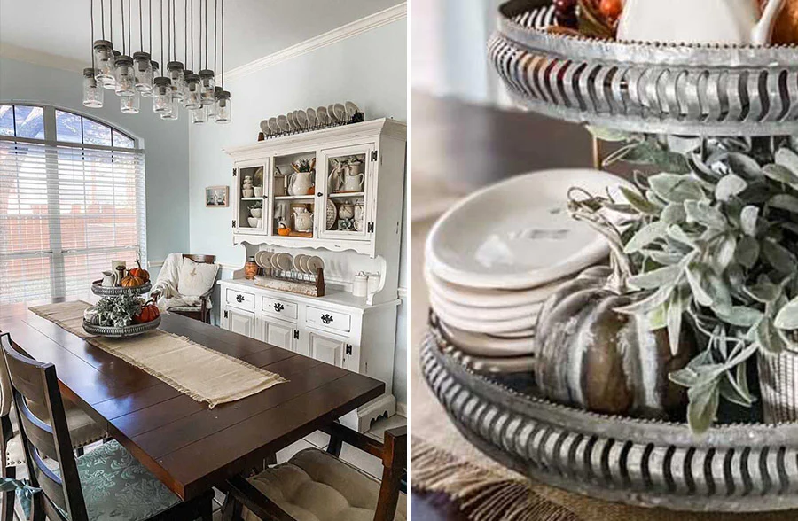 Galvanized Cutout Two-Tier Tray