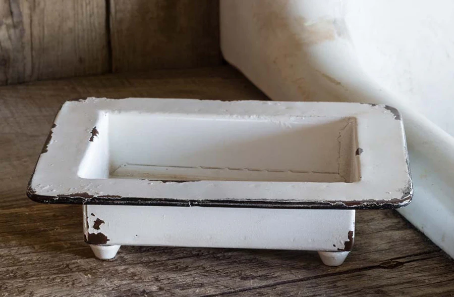 Painted Café Soap Dish, Set of 2