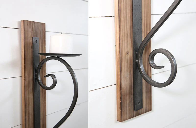 Distressed Wooden Plank Wall Sconce