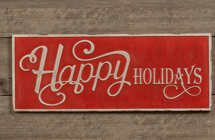 Classic Christmas Happy Holidays Sign