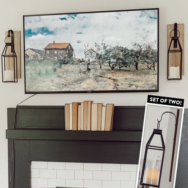 Modern Farmhouse Removable Lantern Sconce, Set of 2