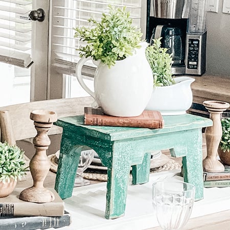 Distressed Antique Green Riser