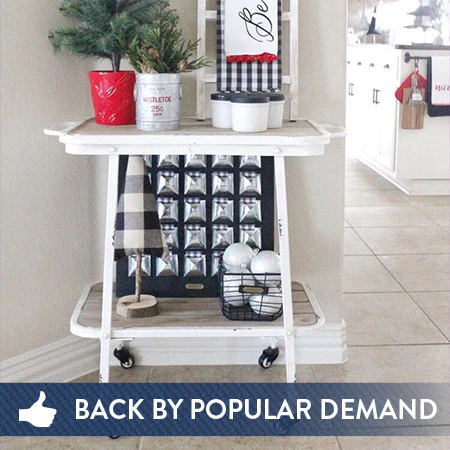 Distressed Metal Rolling Cart