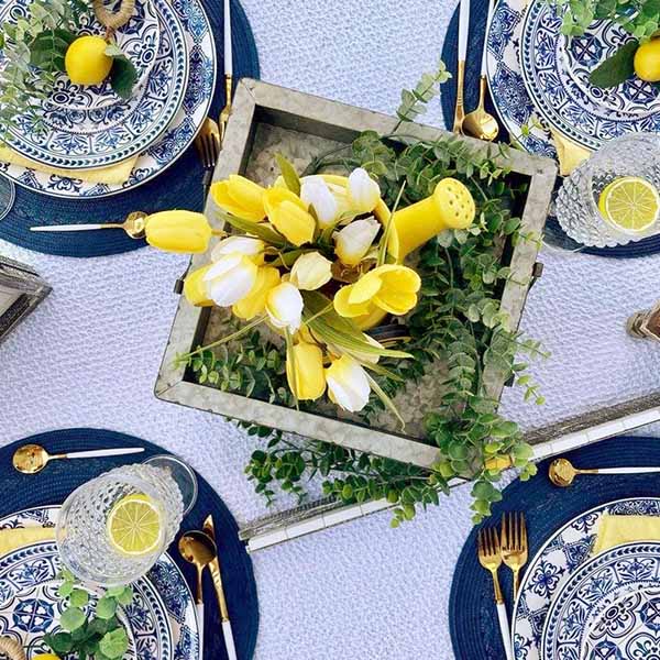 Galvanized Standing Metal Farmhouse Trays, Set of 2