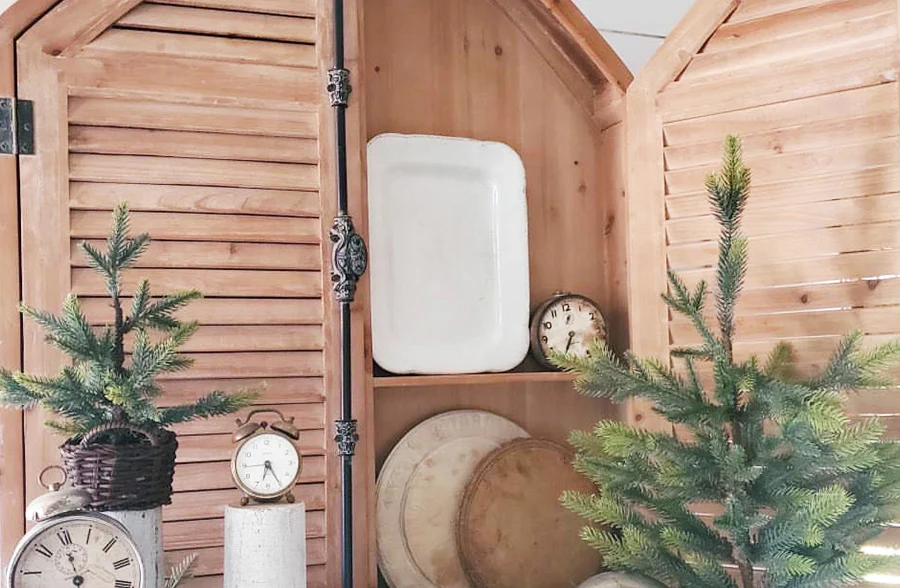 Wooden Arched Cabinet - 2 Pcs {one left and one right piece}