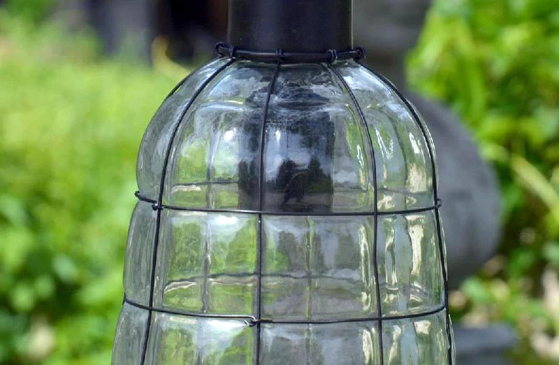 Wire Wrapped Glass Pulley Pendant