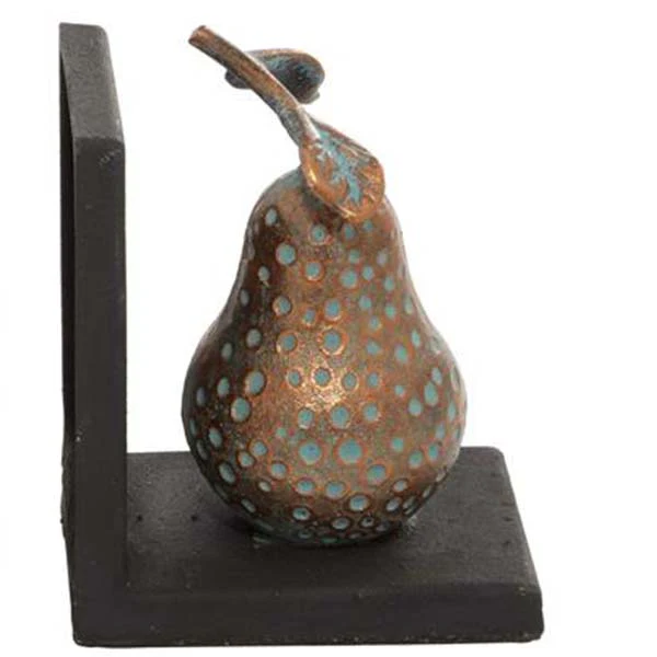 Bronze Metal Fruit Bookends, Set of 2