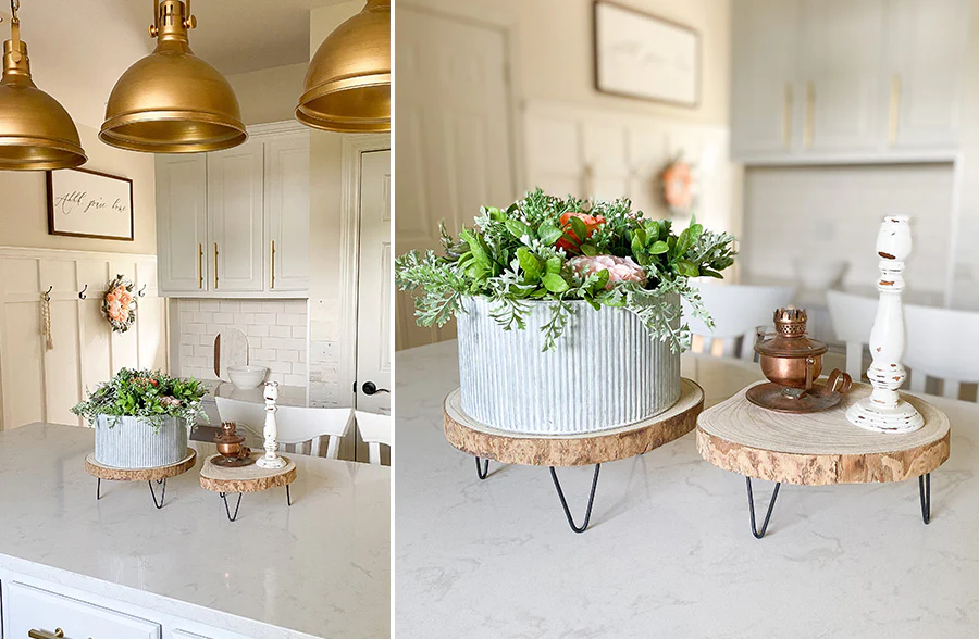 Paulownia Wood Pedestal Risers, Set of 2