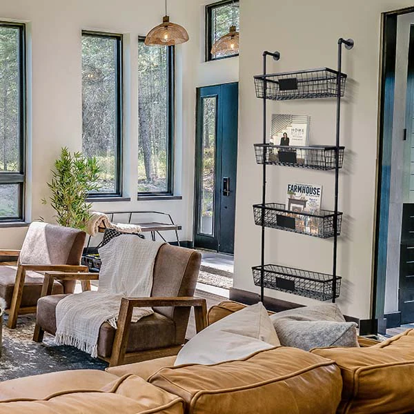 Four Tiered Metal Wall Organizer with Chalkboard Labels