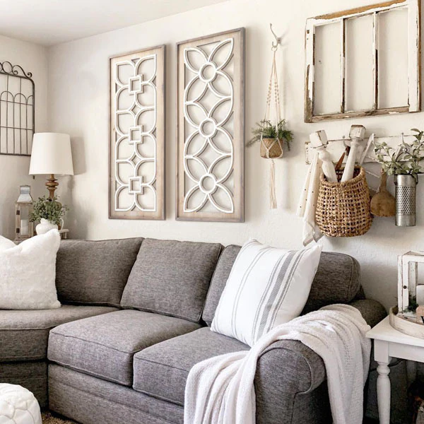 Wooden Floral Cutout Wall Panels, Set of 2