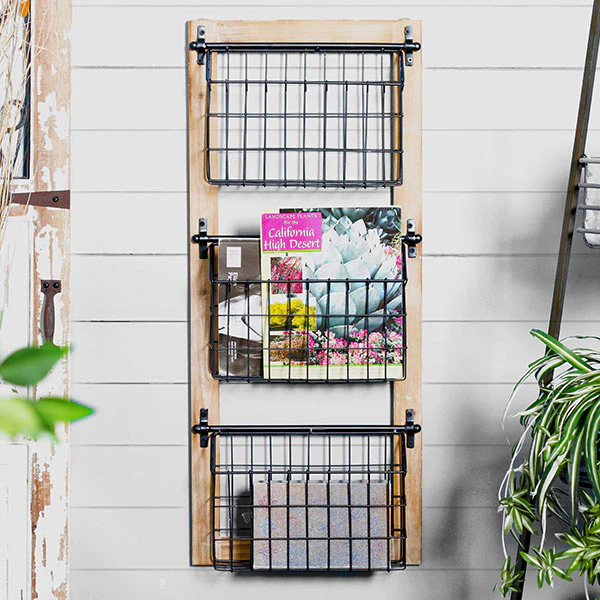 Wood and Metal Wall Organizer