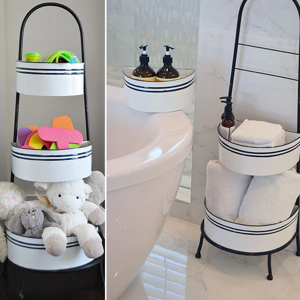 Distressed Enamel 3-Tiered Display Stand