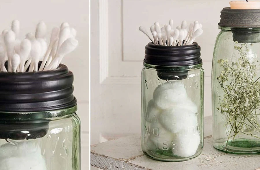 Black Mason Jar Lids, Set of 4