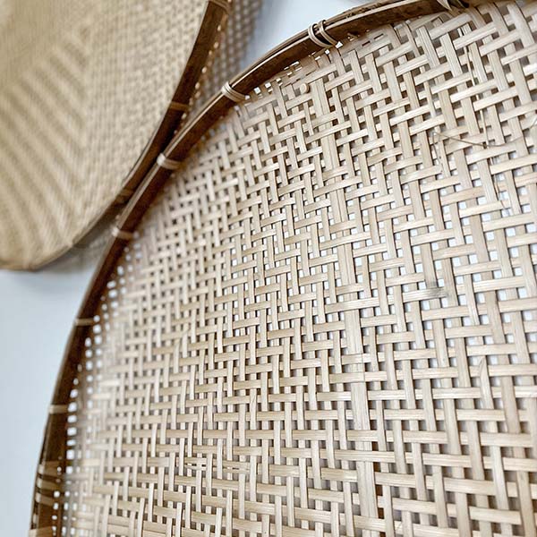 Open Weave Bamboo Trays, Set of 3