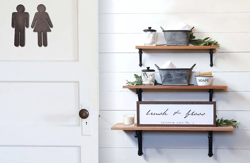 *LARGE* Metal Gender Bathroom Signs  Set of 2