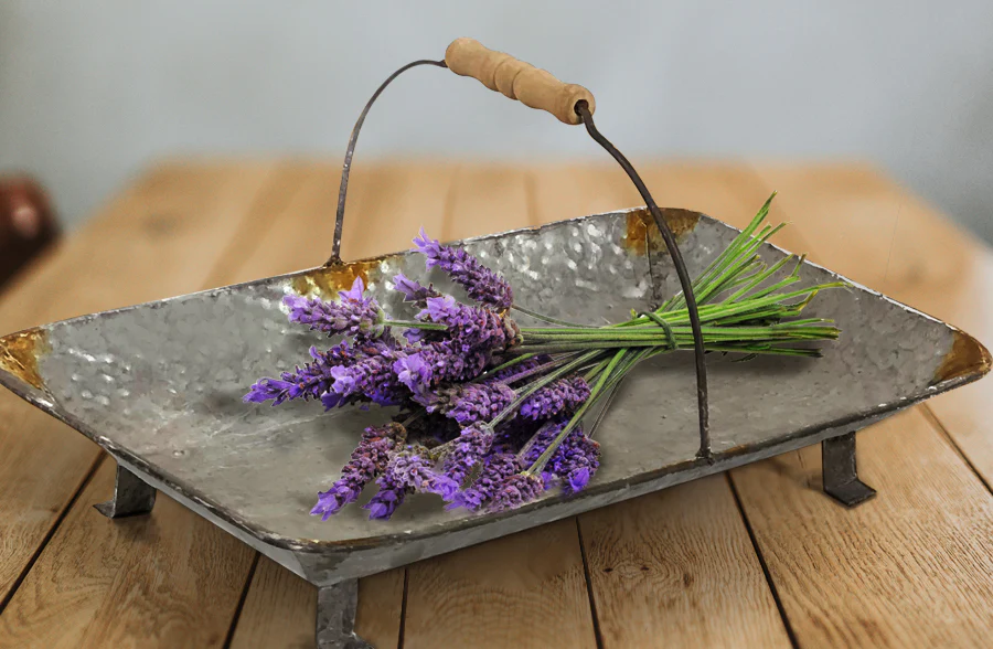 Distressed Edge Galvanized Display Tray