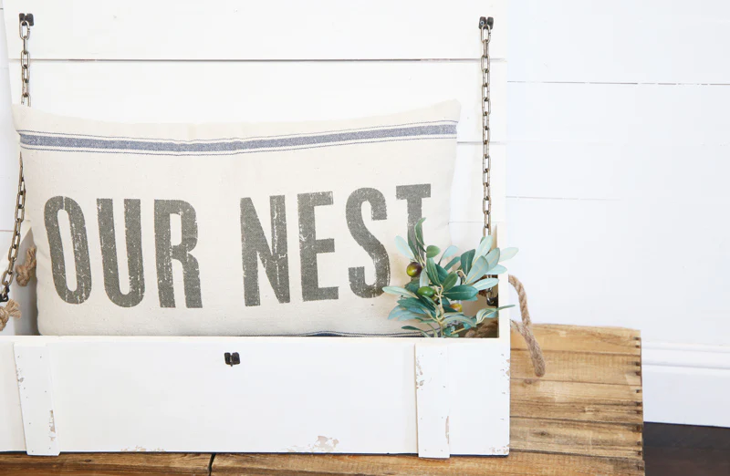 *HUGE* White Washed Wooden Box Shelf