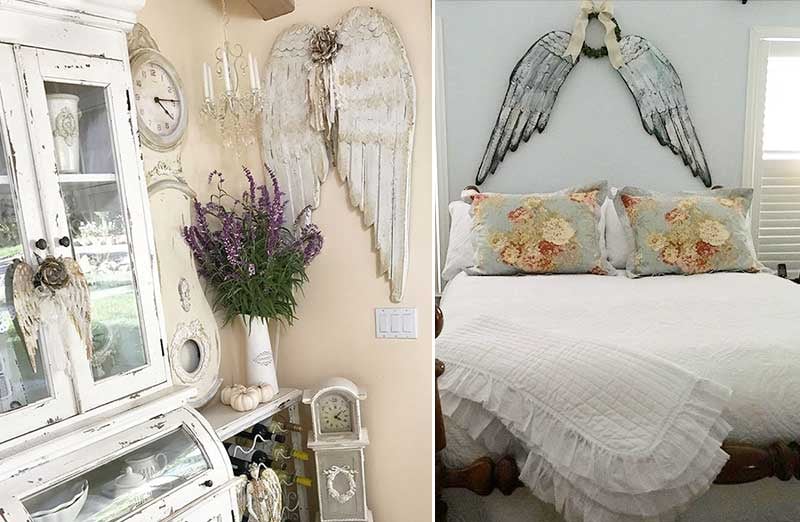 *HUGE* Wooden Angel Wings Wall Decor