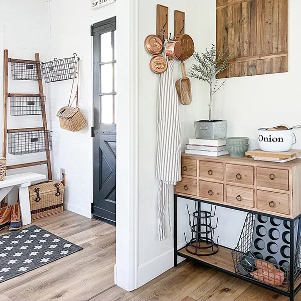 Wooden Apothecary Table with Drawers