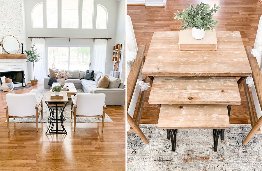 Metal Framed Nesting Tables, Set of 3