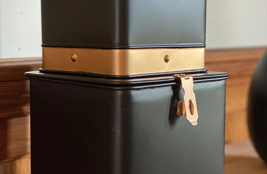 Copper Trim Storage Trunks, Set of 3