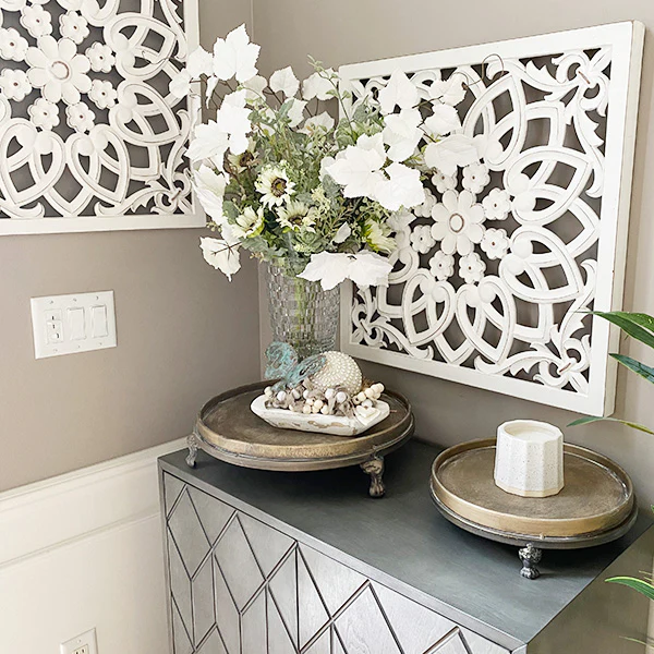 Antique Patina Iron Display Risers, Set of 2