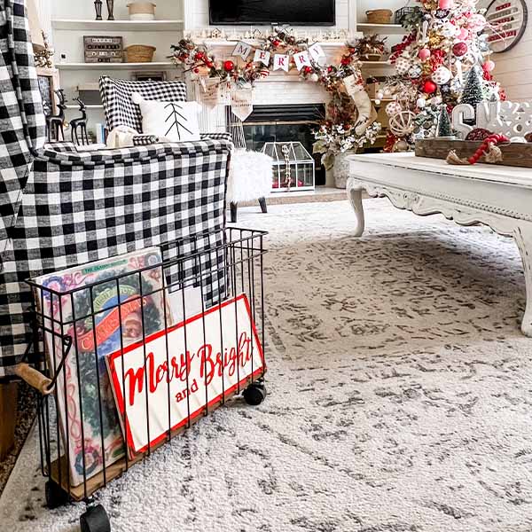 Utilitarian Wood and Metal Farmhouse Rolling Storage Cart