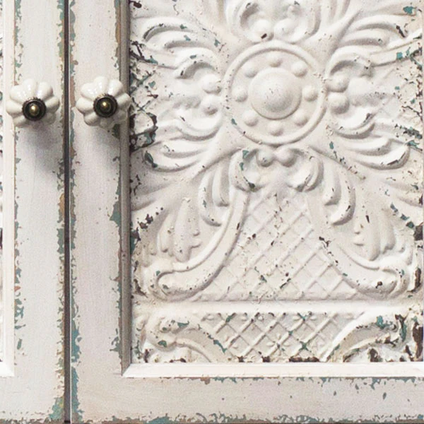 Distressed White Buffet Table