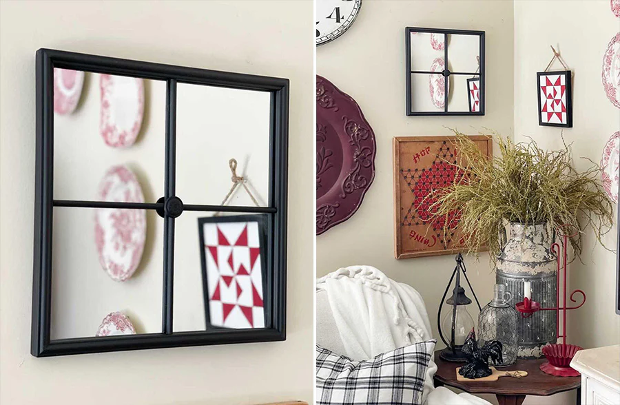 Industrial Window Pane Wall Mirror