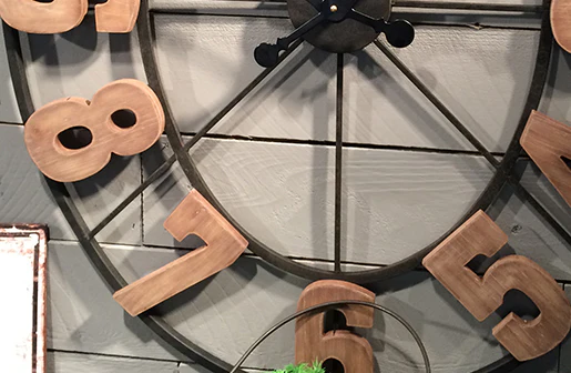 *HUGE* Rustic Wood and Metal Wall Clock