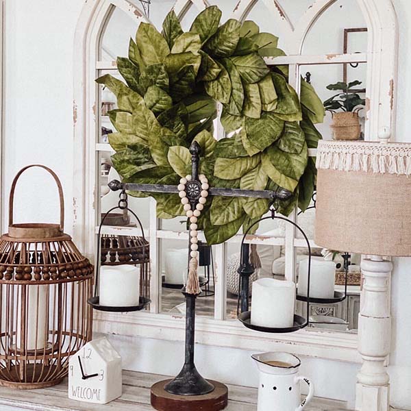 26 Inch Faux Magnolia Wreath