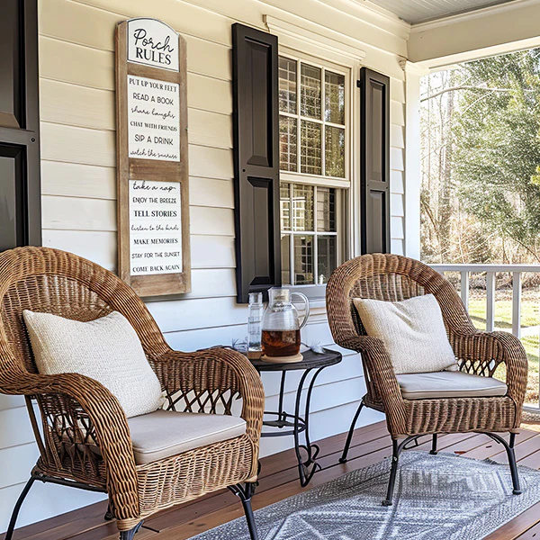 Porch Rules Hanging Sign