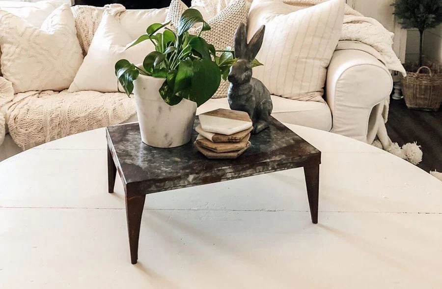 Rusted Accent Metal Table Risers, Set of Three