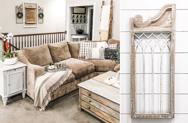 Wood Arch Window Frame Set of 2