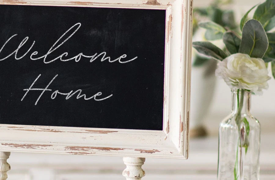 Chippy White Framed Standing Chalkboard