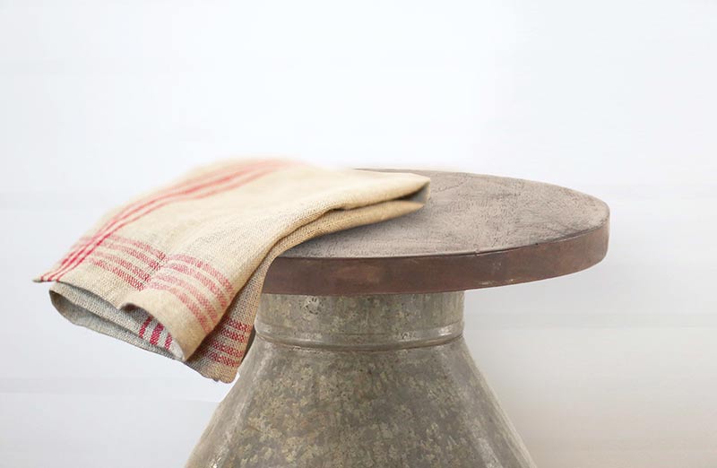Galvanized Milk Jug Stool