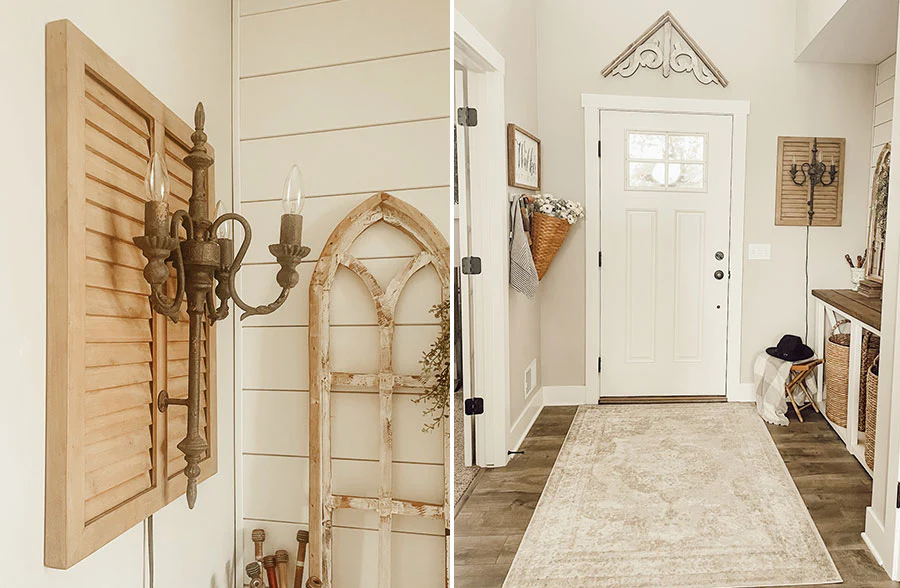 Rustic Shutter Candelabra Wall Sconce