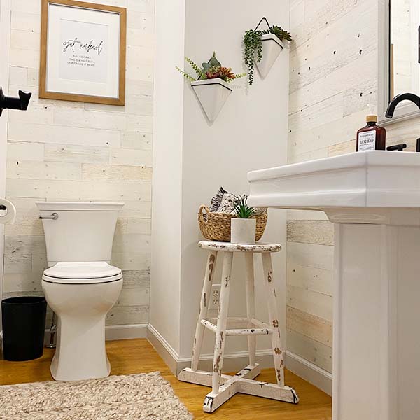 Whitewashed Distressed Stool Riser